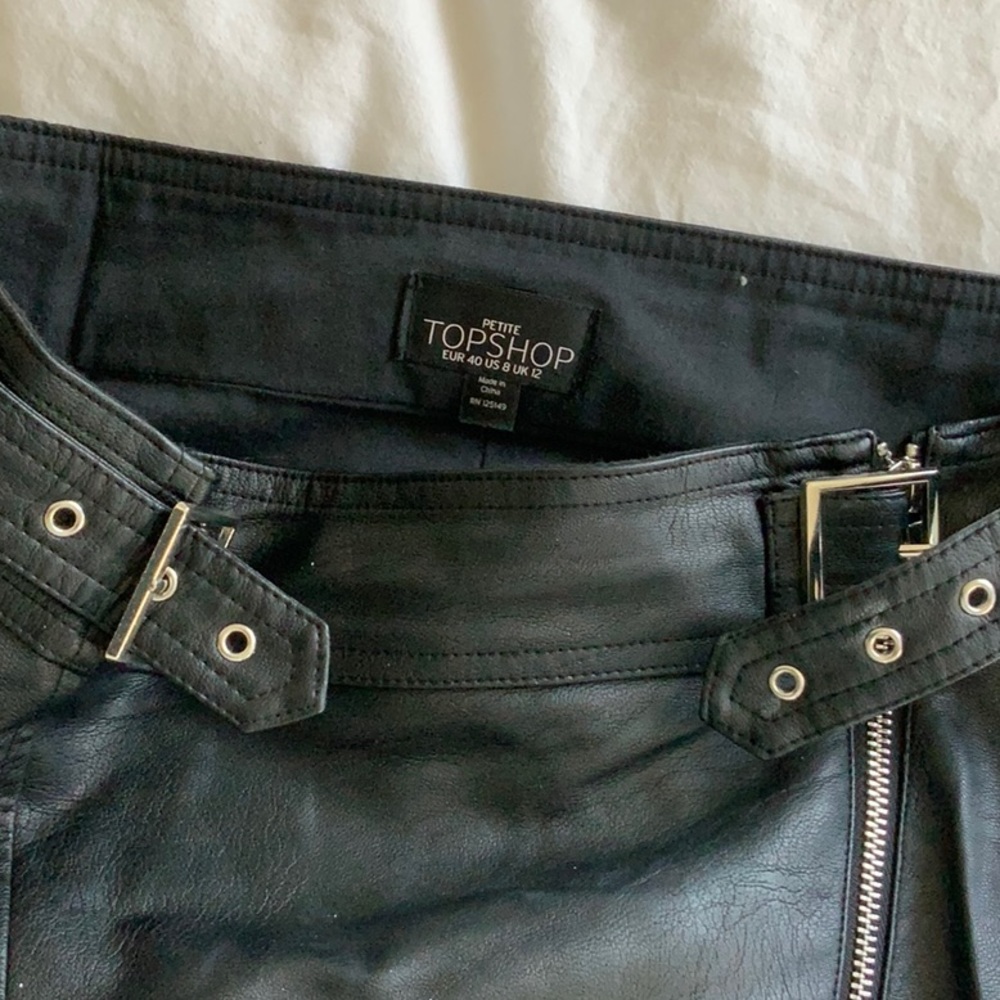 TopShop Pleather Zip Skirt